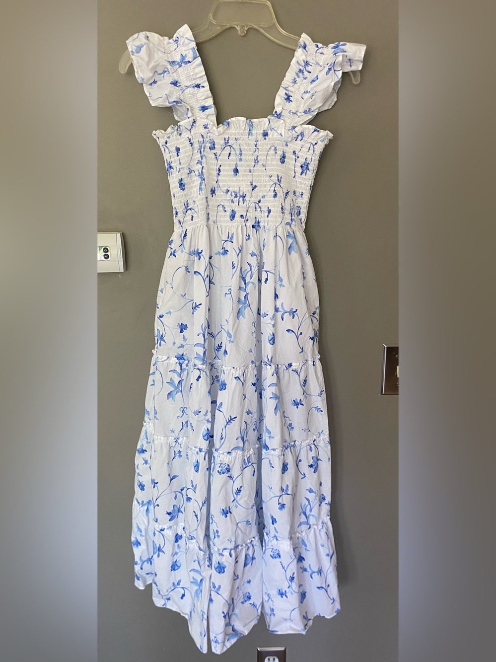 HILL HOUSE •• The Ellie Nap Dress •• In Blue Botanical Size XS - Picture 5 of 10